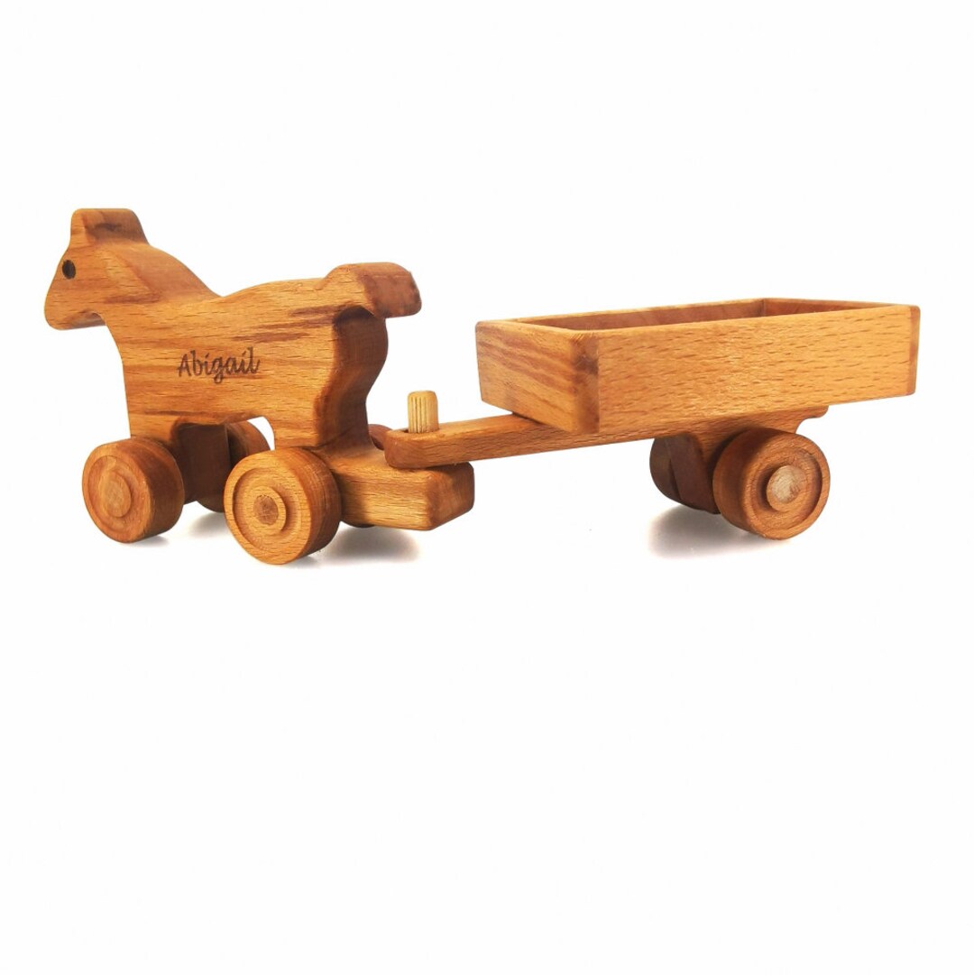 Personalized Wooden Toy Horse Carriage Customized Wooden Toy Etsy