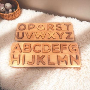 Customizable Wooden Alphabet Puzzle: Montessori Learning Toy