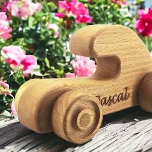 Personalized Wooden Toy Car as Birthday Gift for Boys, Wooden Cars With Name as a First Birthday Gift for Baby Boy, Wooden Car Push Toys