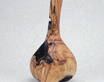 One of a Kind Olive Wood Vase | Hand Turned Wooden Vase from 200+ Year Old Olive Tree | Natural Home Decor