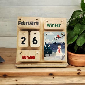Personlig Montessori-kalender i trä, läromedel för barn bild 13