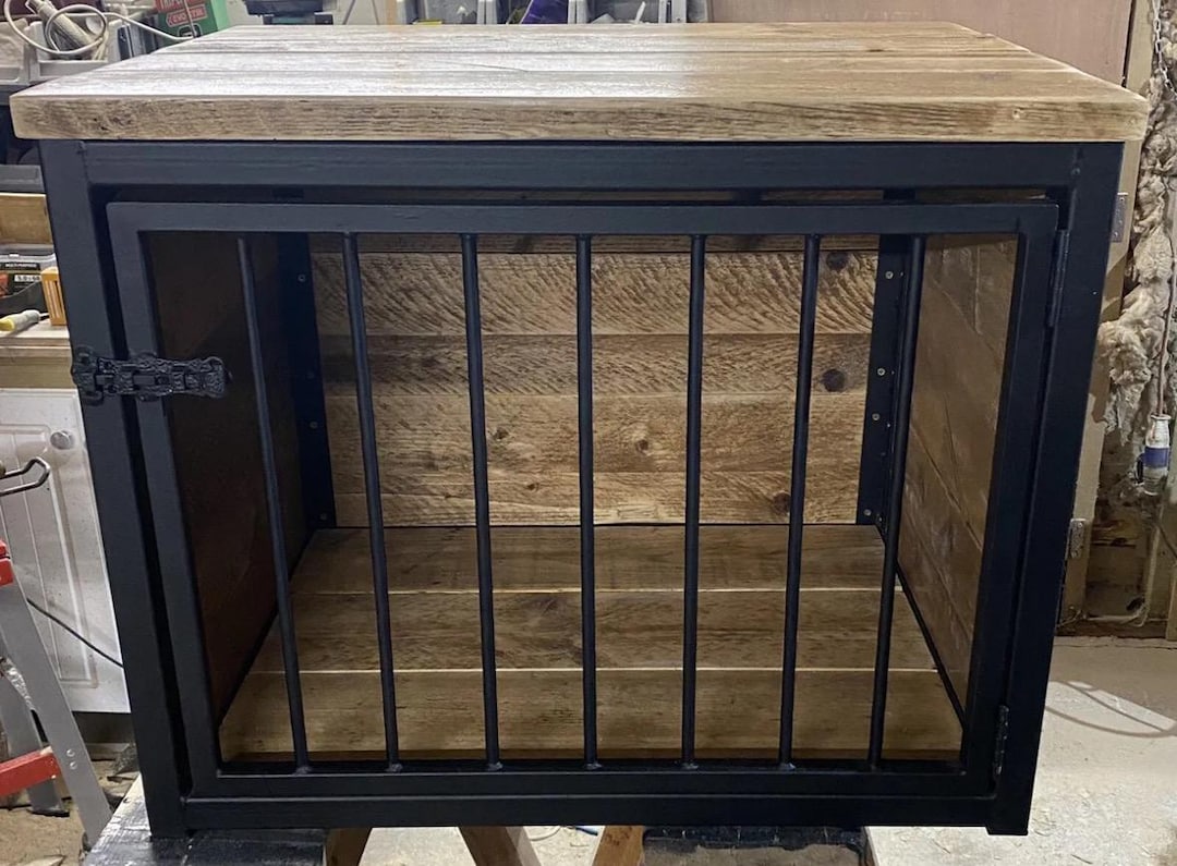 Photo inspiration: Fresh Look at Bespoke Rustic Dog Crate Reclaimed Wood And Steel Handmade In