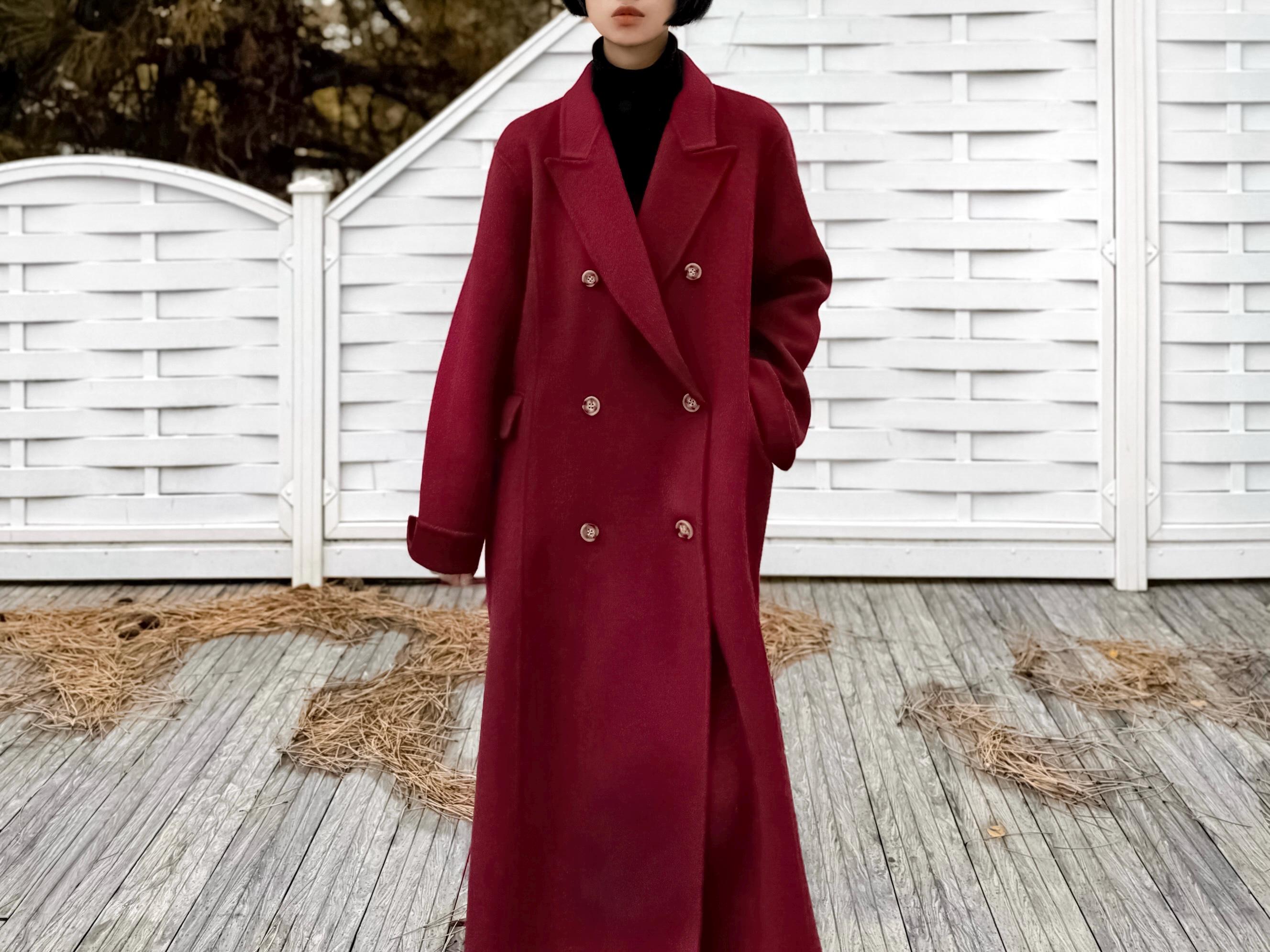 高価ファッション - vintage bordeaux color chester coat