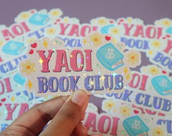 Yaoi Book Club - Stickers holographiques imperméables Fujoshi Fudanshi pour ordinateur portable