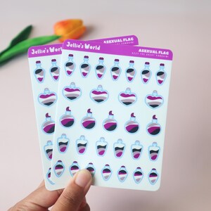 Asexuelle Flagge Ozzy's Potion Flasche Planer Aufkleber - LGBT niedliche magische Aufkleber - Mini Bujo/Bullet Journal Planer Aufkleber - matt/glänzend