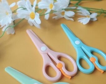 Pastel Safety Scissors - Arts and Craft/Journaling/Scrapbooking - Blunt Tip Stationery - Pink/Green/Blue
