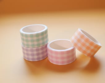 Plaid Washi Tape - Checkered Kawaii Stationery - Journaling/Scrapbooking - Pink/Purple/Orange/Green