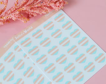 Trans Flag Hearts Planner Stickers - Pastel LGBT Cute Trans Stickers- Mini Bujo/Bullet Journal Planner Stickers - Matte/Glossy