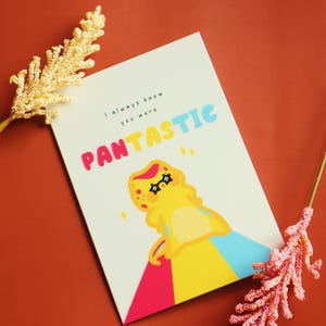 Carte d'anniversaire pansexuelle PANTASTIC-Pascal drapeau pansexuel-carte d'anniversaire LGBT Queer mignonne