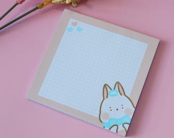 Trans Flag LGBT Memopad - To-Do-List Memopad Grocery List - Trans Flag Kawaii Bunny Floffy Blue Pink