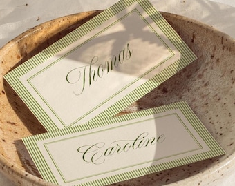 Retro Wedding Place Card Template, Modern Vintage Place Card Elegant, Script Name Card, Regal Place Card Calligraphy, Wedding Reception, W20
