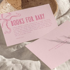 Blaue Schleife Bücher für Baby Card Template, Baby Shower druckbare Karte, Hand gezeichnete Schleife blau, moderne Baby Shower Baby Boy, Instant Download BB06