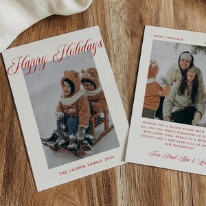 Modello di biglietto fotografico di Natale, modello di biglietto di Natale fotografico, foto di famiglia del biglietto di Natale, biglietto di auguri moderno stampabile, download immediato