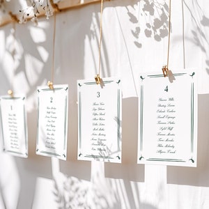 Plantilla de tarjeta de plano de asientos manuscrita, plano de asientos para boda, recepción de boda, borde dibujado a mano, caligrafía, descarga instantánea W15