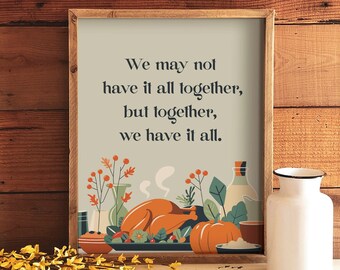 Thanksgiving Funny Sign Template, Editable Thanksgiving Quote, Instant Download
