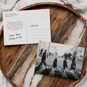 Modello di cartolina fotografica di Natale, modello di biglietto fotografico di Natale, biglietto di auguri con foto di famiglia, biglietto di Natale stampabile, download immediato CC03