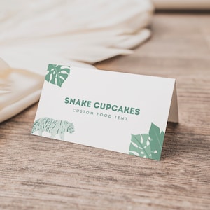 Jungle Birthday Food Tent Template Jungle Food Label Editable Template Tiger Food Tent Instant Download