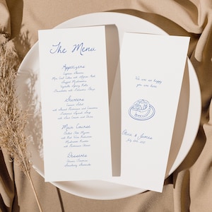 Plantilla de menú de boda moderna, menú de boda escrito a mano, decoración de boda divertida, menú dibujado a mano 4X9, caprichoso, único, atrevido, descarga instantánea W04