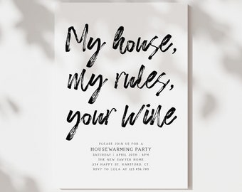 Housewarming Party Invitation Template, Editable Housewarming Digital Invitation, Housewarming Invitation Funny, Modern, Instant Download