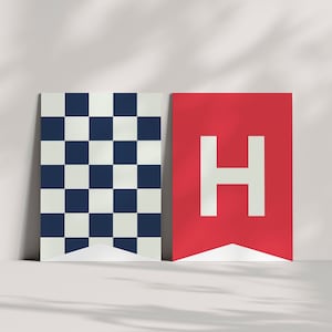 Race Car Birthday Banner, Race Car Flag Banner, Editable Birthday Banner Template, Instant Download