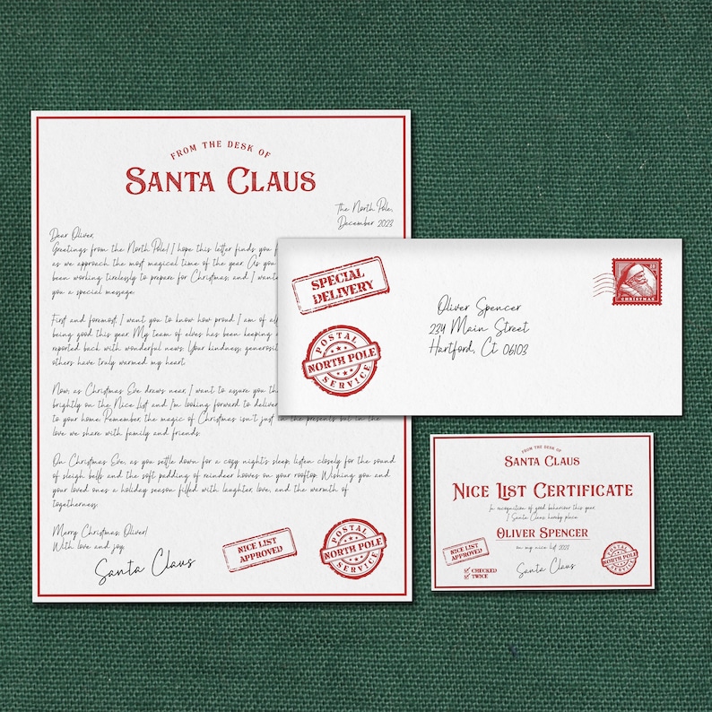 Personalized Letter From Santa Personalized Letter From Santa