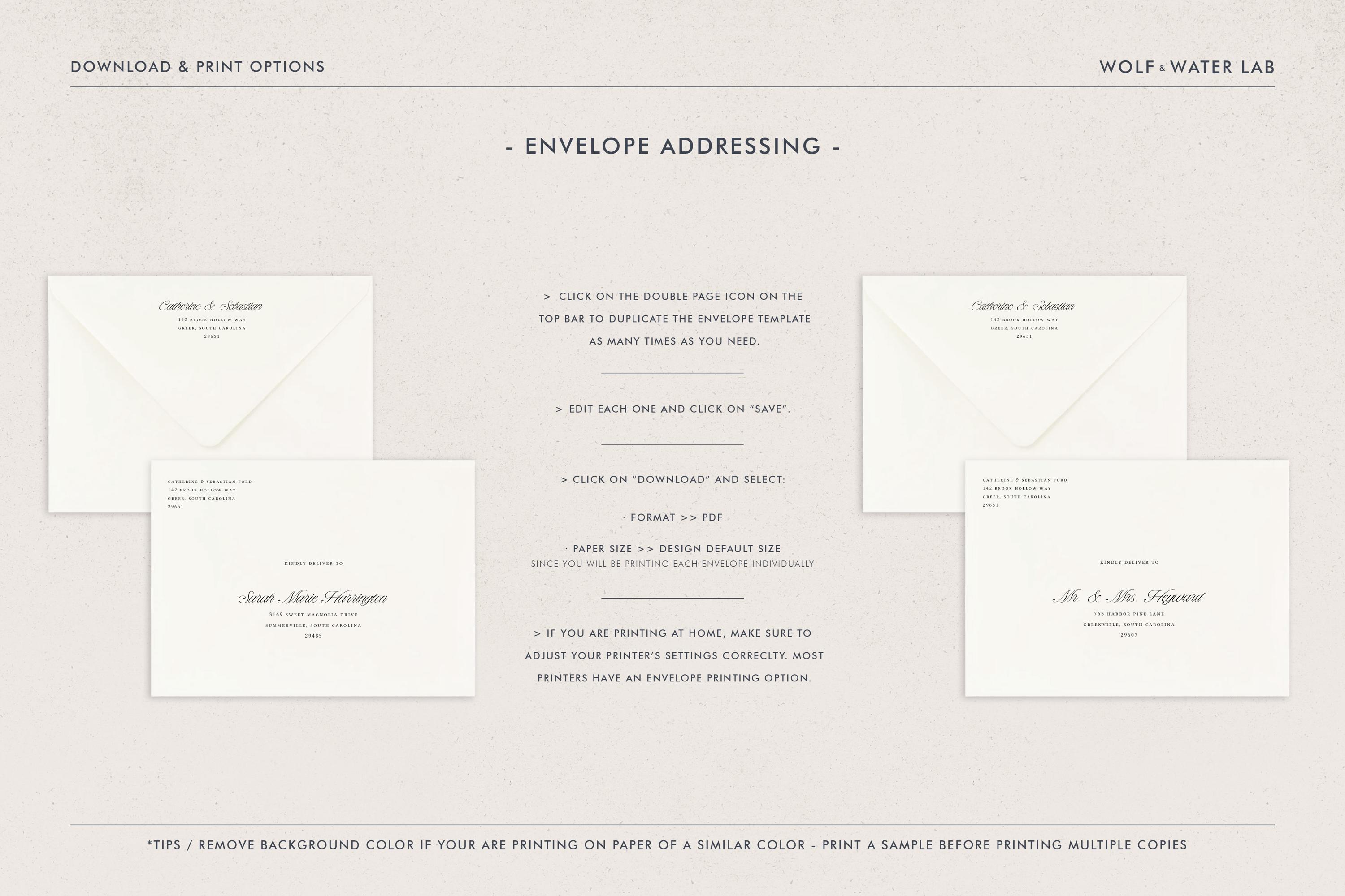 Envelope Addressing Template, Modern Printable Envelope Address ...
