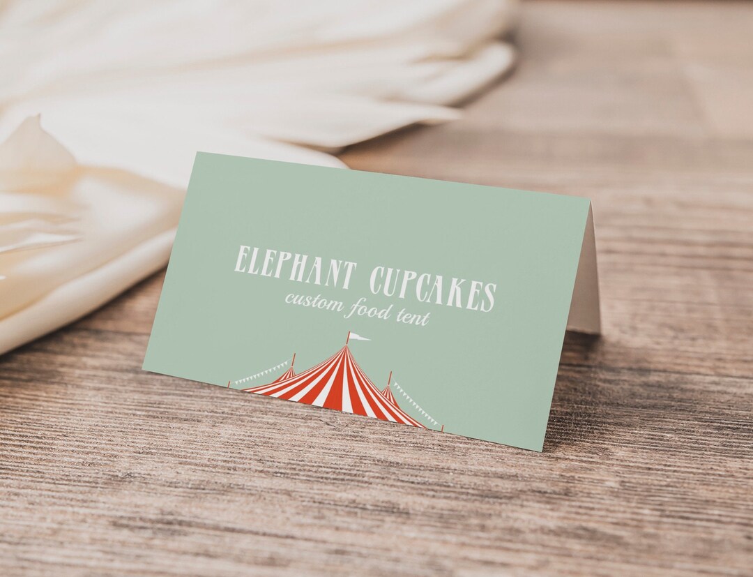 Circus Birthday Food Tent, Circus Food Label Template, Editable Food ...
