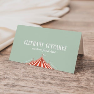 Circus Birthday Food Tent, Circus Food Label Template, Editable Food Tent, Instant Download