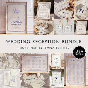 Modern Wedding Reception Bundle Templates, On The Day Wedding Bundle, Wedding Signage, Whimsical Wedding Day Bundle, Handwritten Wedding W19