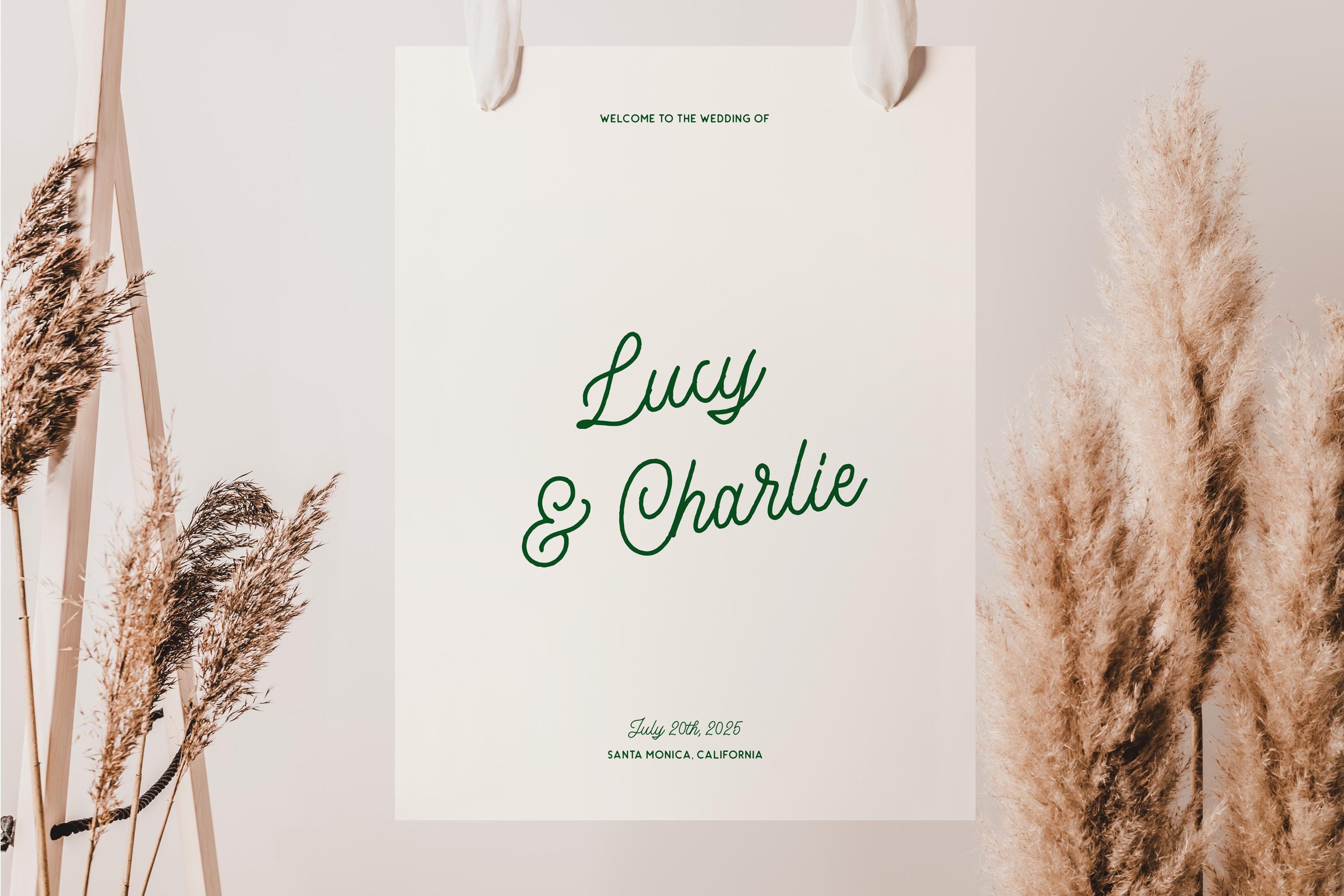 Modern Wedding Welcome Sign Template, Bold Welcome Sign, Retro Wedding ...