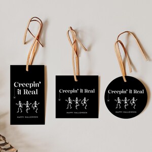 Halloween Favor Tag Template, Happy Halloween Editable Gift Tag, Halloween Thank You Tag, Halloween Template, Dancing Skeletons Tag, H09