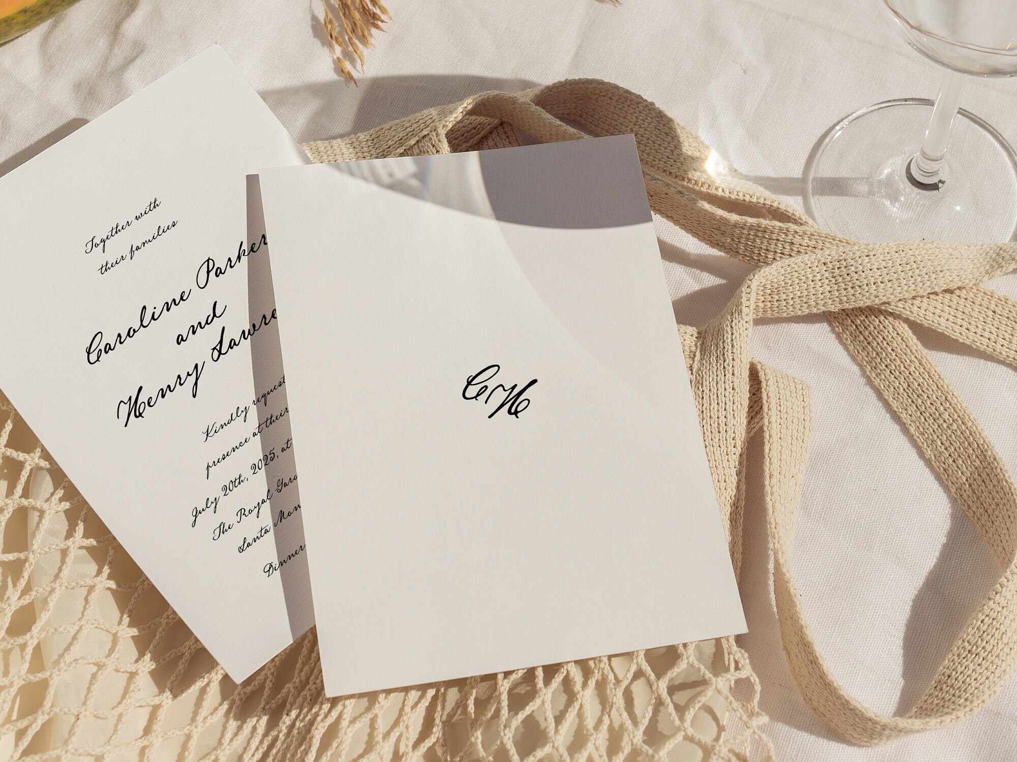 Handwritten Wedding Invitation Template, Simple Wedding Suite, Elegant ...