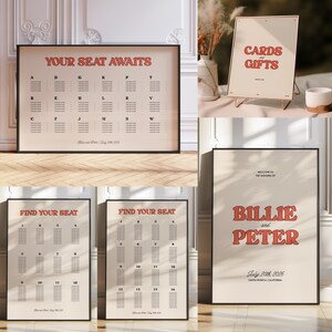 Modern Wedding Reception Bundle Templates, On The Day Wedding Bundle, Wedding Signage, Retro Wedding Day Bundle, Handwritten Wedding, W09 bild 4