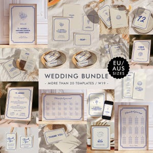 Modern Wedding Invitation Bundle Template, Handwritten Wedding Bundle Whimsical, Wedding Signage Bundle, Hand Drawn Wedding Stationary, W19