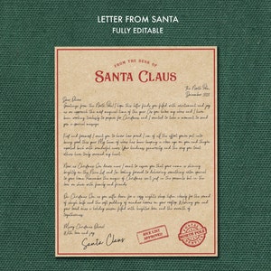 May include: A vintage-style letter from Santa Claus, written on parchment paper with red ink. The letter is addressed to "Dave Dee" and dated December 2023. The letter includes a message from Santa Claus about the importance of being good and the magic of Christmas. The letter also includes a red stamp that says "Nice List Approved" and another red stamp that says "North Pole Postal Service".