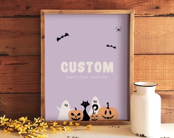 Halloween Custom Sign Template, Editable Halloween Sign Kids, Halloween Party Sign, Halloween Signage, Halloween Decor, Instant Download H01