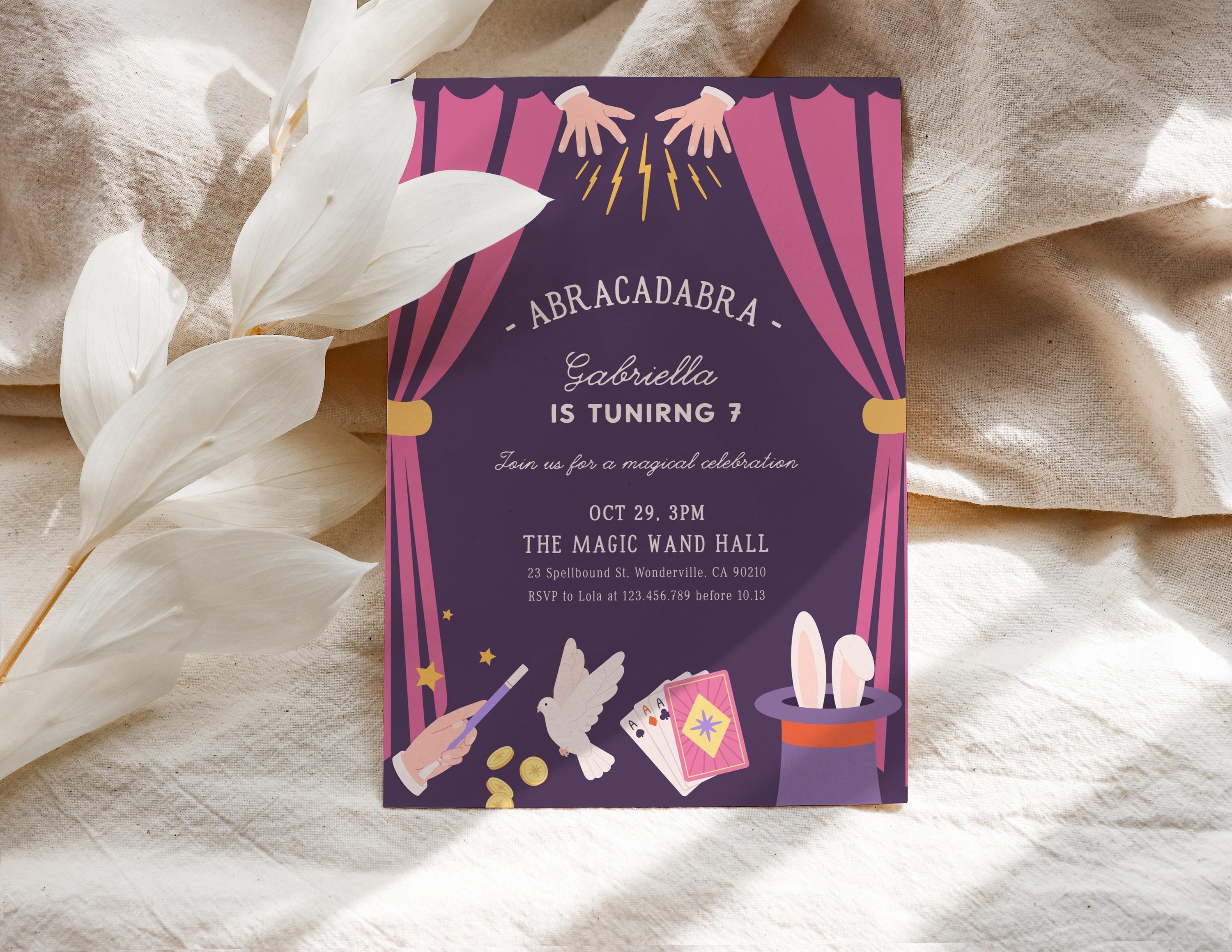Magic Invite Magic Birthday Invitation Template, Kids Magic Party Invite, Magic Show ...