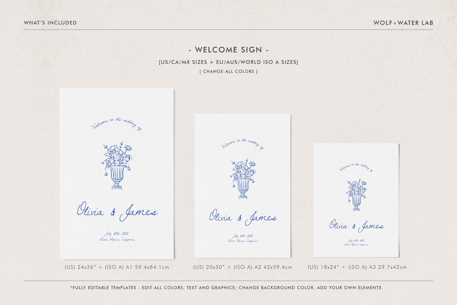 Modern Wedding Welcome Sign Template, Handwritten Welcome Sign Editable ...
