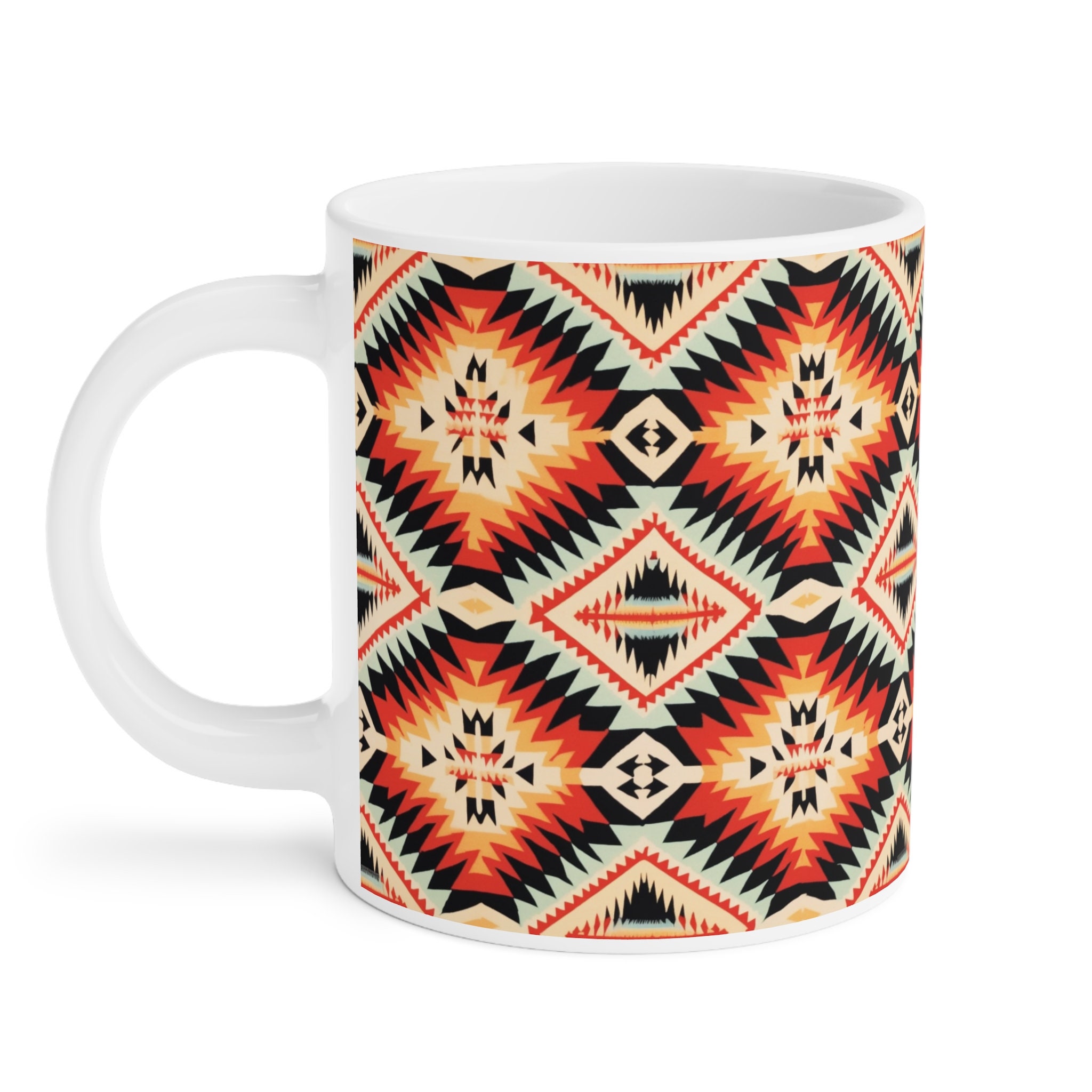 Navajo Women 2 Navajo Art on 15 Ounce White Coffee Mug • Navajo Artists