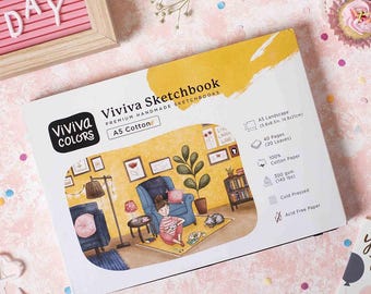 Viviva A5 Cotton Sketchbook: Handmade Watercolor Art Gift