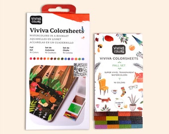 Viviva Colorsheets - Fall/Autumn - 16 Handmade Watercolors