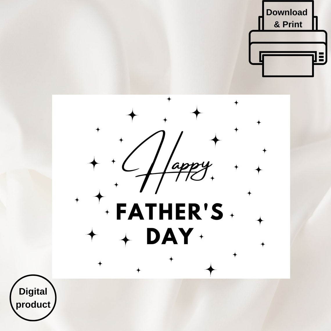 Happy Father's Day Printable Card / Instant Download PDF / Card ...