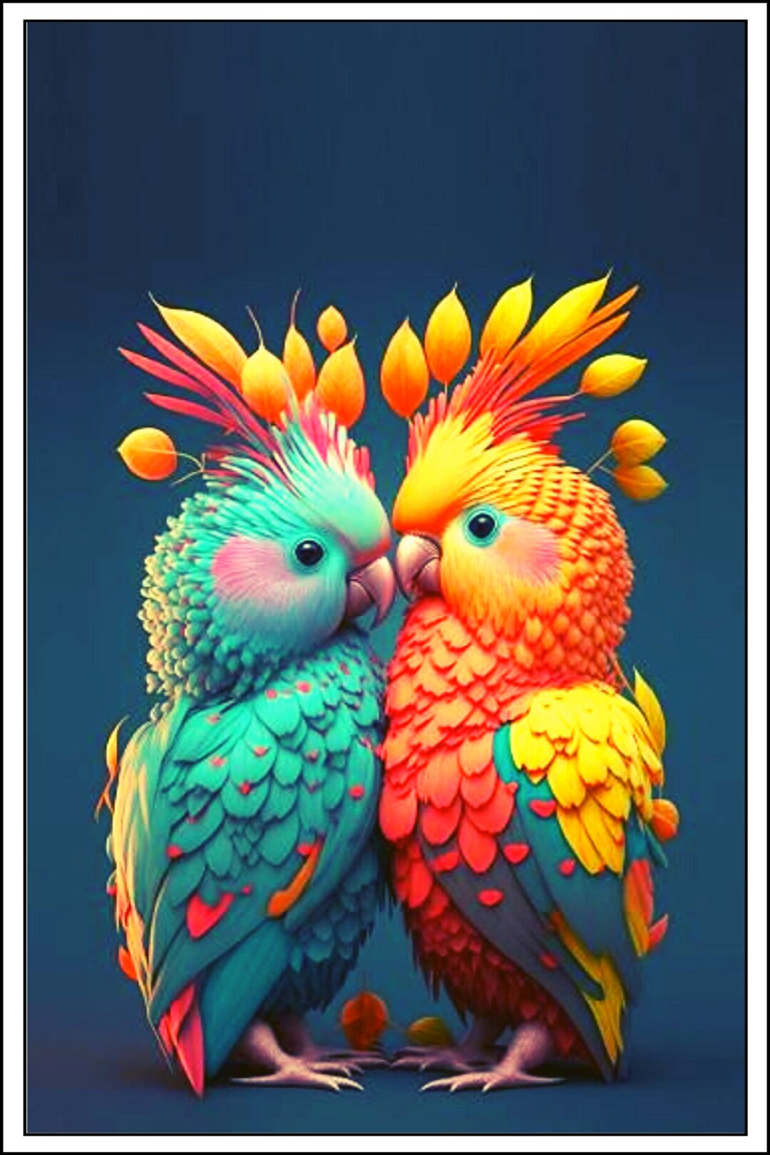 Parrots Art Parrots Wall Decor Colorful Parrots Wall Art Etsy