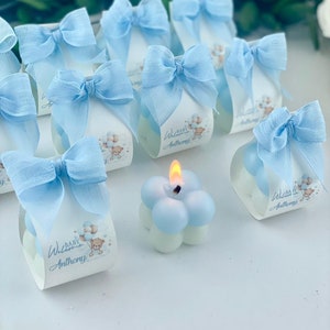 Personalized Candle Gifts, Baby Shower Bubble Blue Candle Favors, Baby Boy Birthday Party Gifts, Bulk Candle Guest, Baptism Favors Bulk