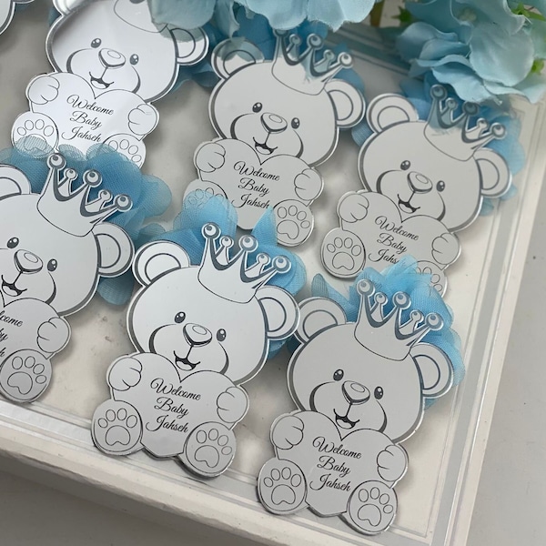 Personalized Teddy Bear Magnets, Baby Shower Gifts, Birthday Party Favors, Baby Boy Welcome, Birthday Gifts, Party Gifts, Teddy Bear Decor