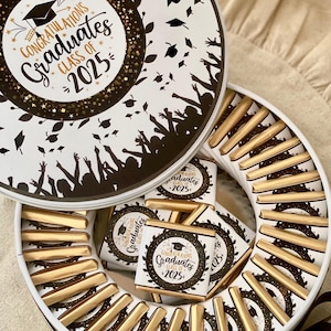 Graduation Chocolate Gift Box – Personalized Class of 2025 Party Favors, Elegant Graduation Chocolates for Guests or Students