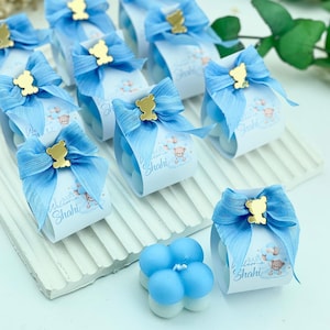 Personalized Candle Gifts, Baby Shower Mini Bubble Blue Candle Favors, Baby Boy Birthday Party Gifts, Bulk Candle Guest, Baptism Favors Bulk