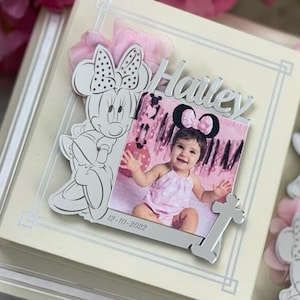 Personalized Minnie Mouse Photo Frame Magnet: Birthday Party Favors
