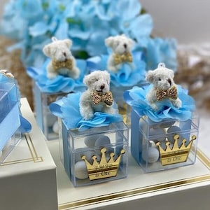 Boîte de bonbons pour baby shower ours en peluche, boîte de bonbons ours, bonbons en boîte, bonbons de fête, cadeau d'anniversaire, boîte de bonbons cadeau, boîte de bonbons personnalisée, cadeau de fête garçon