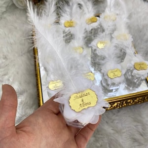 Wedding Feather Candy Gift Box, Custom Guest Favor, Candy Boxes, Dragees Rustic Gift, Wedding drage Gift,Vintage Sugared and Bonbonniere Box